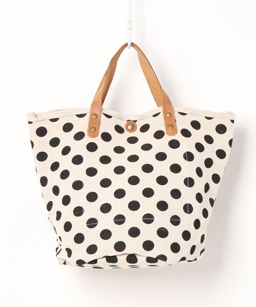 Fun & Daily（ファンアンドデイリー）の「F&D : ドットキャンバスハンドバッグ（ハンドバッグ・レディース・ブラック/ネイビー・FREE）」の5枚目の写真