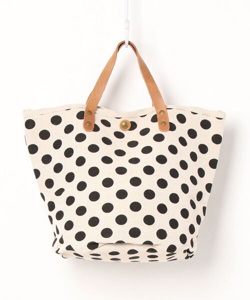 Fun & Daily（ファンアンドデイリー）の「F&D : ドットキャンバスハンドバッグ（ハンドバッグ・レディース・ブラック/ネイビー・FREE）」の7枚目の写真