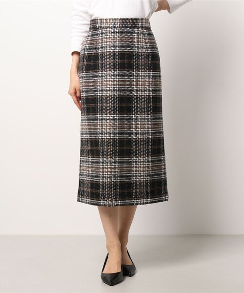 Te chichi TERRASSE(テチチテラス)の「チェックタイトスカート(スカート・レディース・ブラック/ベージュ/モカ・SMALL/MEDIUM)」の6枚目の写真