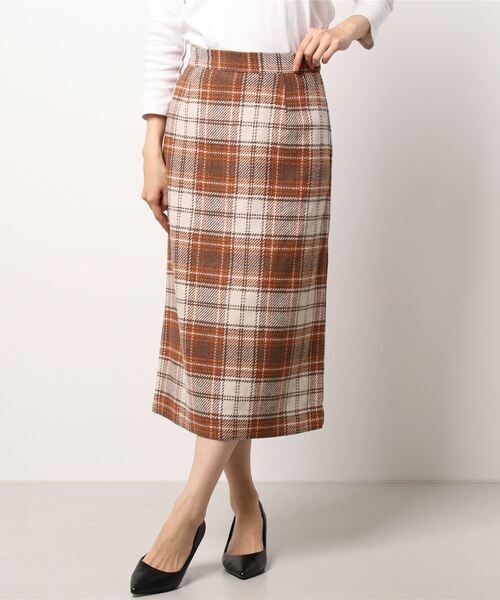 Te chichi TERRASSE(テチチテラス)の「チェックタイトスカート(スカート・レディース・ブラック/ベージュ/モカ・SMALL/MEDIUM)」の7枚目の写真