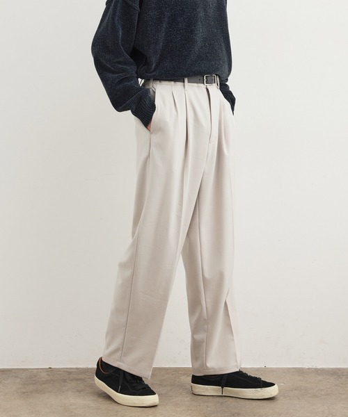 JUNRED（ジュンレッド）の「ワタ染めTR2タックワイドストレートパンツ（スラックス・メンズ・ブラック/オフホワイト/ブルー系その他4・S/M/L）」の14枚目の写真