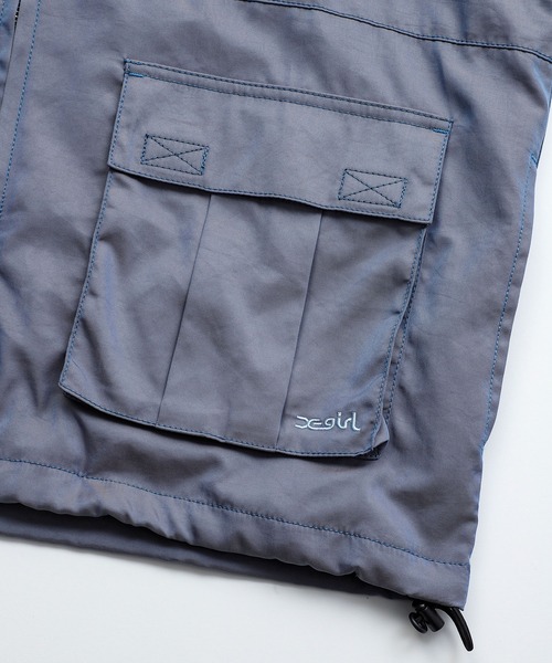 X-girl（エックスガール）の「SHINY JACKET（ナイロンジャケット・レディース・グレー/ブラック・S/M）」の14枚目の写真