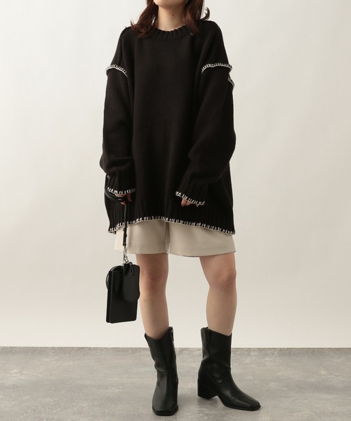 Heather（ヘザー）の「タックハーフパンツ　261818（その他パンツ・レディース・アイボリー/ブラック・S/M）」の10枚目の写真