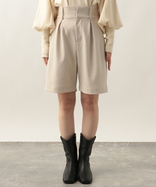 Heather（ヘザー）の「タックハーフパンツ　261818（その他パンツ・レディース・アイボリー/ブラック・S/M）」の14枚目の写真