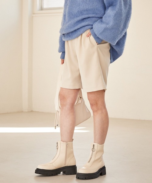 Heather（ヘザー）の「タックハーフパンツ　261818（その他パンツ・レディース・アイボリー/ブラック・S/M）」の19枚目の写真