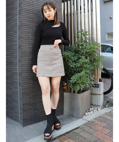 MURUA(ムルーア)の「デザインウェッジソックブーツ(ブーツ・レディース・ブラック/モカ・35/36/37)」の3枚目の写真