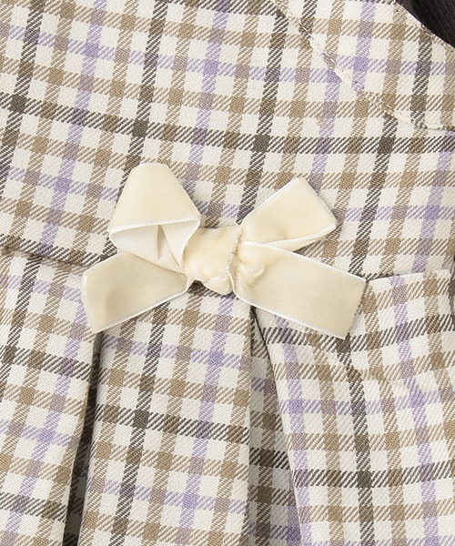 petit main（プティマイン）の「チェックチュニックつきロンT（Tシャツ/カットソー・キッズ・ベージュ/レッド・80ｃｍ/90cm/100cm/120cm/130cm/110cm）」の9枚目の写真