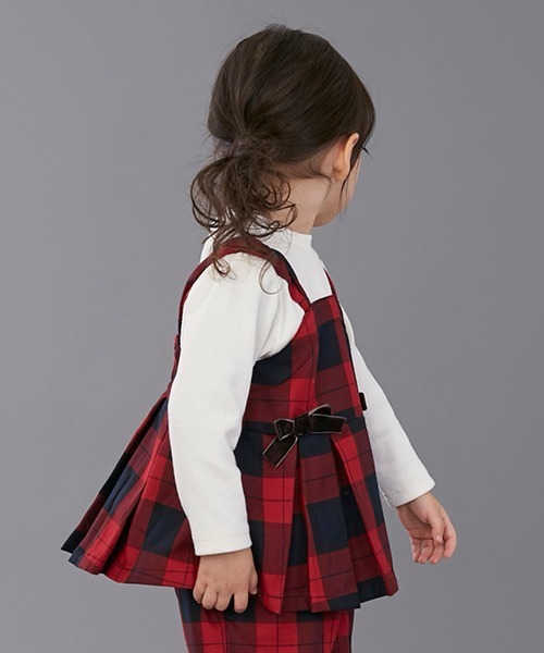 petit main（プティマイン）の「チェックチュニックつきロンT（Tシャツ/カットソー・キッズ・ベージュ/レッド・80ｃｍ/90cm/100cm/120cm/130cm/110cm）」の16枚目の写真