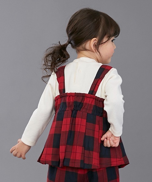 petit main（プティマイン）の「チェックチュニックつきロンT（Tシャツ/カットソー・キッズ・ベージュ/レッド・80ｃｍ/90cm/100cm/120cm/130cm/110cm）」の17枚目の写真