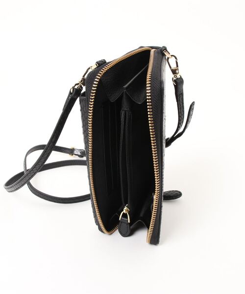 VEENA 1921（ヴィーナ）の「【VEENA 1921】スマホポーチ　お財布ポーチ　縦型　本革（ショルダーバッグ・レディース・ブラウン/パイソン/ブラック・FREE）」の8枚目の写真