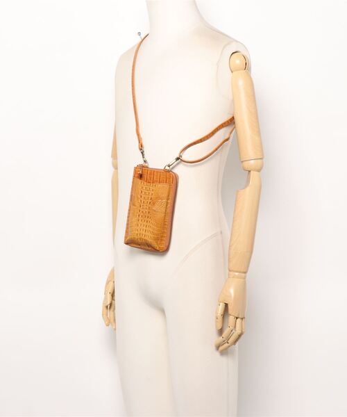 VEENA 1921（ヴィーナ）の「【VEENA 1921】スマホポーチ　お財布ポーチ　縦型　本革（ショルダーバッグ・レディース・ブラウン/パイソン/ブラック・FREE）」の6枚目の写真