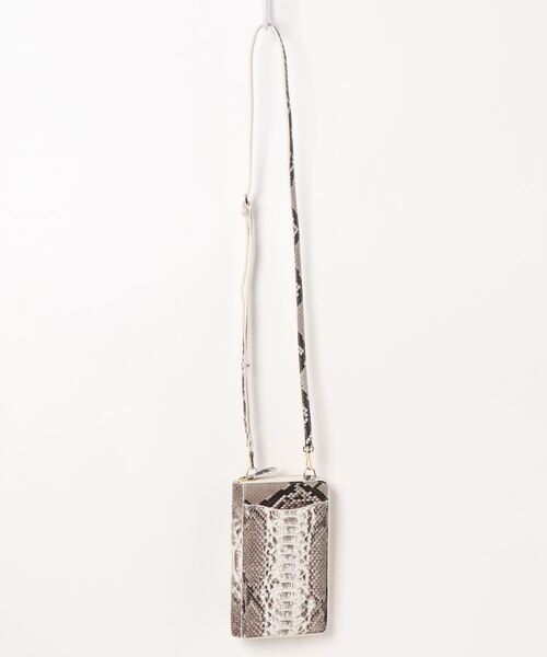 VEENA 1921（ヴィーナ）の「【VEENA 1921】スマホポーチ　お財布ポーチ　縦型　本革（ショルダーバッグ・レディース・ブラウン/パイソン/ブラック・FREE）」の13枚目の写真