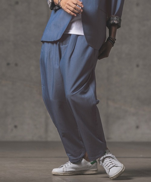 GLIMCLAP（グリムクラップ）の「mp9633-Stretch Dungaree tapered pants テーパードパンツ（その他パンツ・メンズ・インディゴブルー/ブラック・S/L/M）」の4枚目の写真