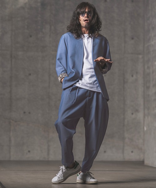 GLIMCLAP（グリムクラップ）の「mp9633-Stretch Dungaree tapered pants テーパードパンツ（その他パンツ・メンズ・インディゴブルー/ブラック・S/L/M）」の5枚目の写真