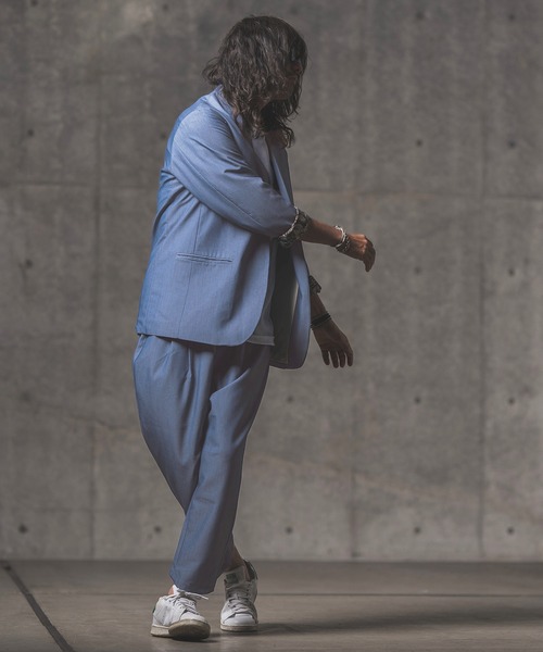 GLIMCLAP（グリムクラップ）の「mp9633-Stretch Dungaree tapered pants テーパードパンツ（その他パンツ・メンズ・インディゴブルー/ブラック・S/L/M）」の6枚目の写真