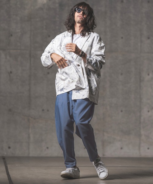 GLIMCLAP（グリムクラップ）の「mp9633-Stretch Dungaree tapered pants テーパードパンツ（その他パンツ・メンズ・インディゴブルー/ブラック・S/L/M）」の8枚目の写真