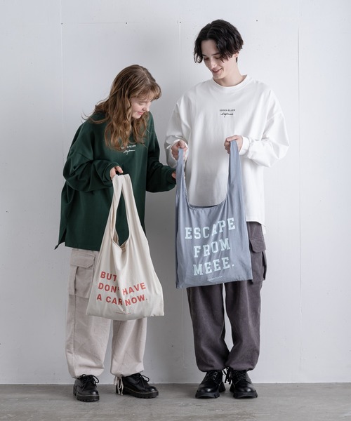 EDDEN ELLEN(エデンエレン)の「【EDDEN ELLEN】エコバッグ(エコバッグ/サブバッグ・メンズ・ホワイト/ブラック/ベージュ/サックスブルー・FREE)」の5枚目の写真