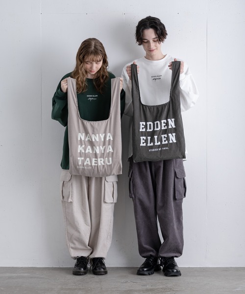 EDDEN ELLEN(エデンエレン)の「【EDDEN ELLEN】エコバッグ(エコバッグ/サブバッグ・メンズ・ホワイト/ブラック/ベージュ/サックスブルー・FREE)」の6枚目の写真