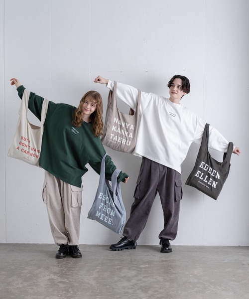 EDDEN ELLEN(エデンエレン)の「【EDDEN ELLEN】エコバッグ(エコバッグ/サブバッグ・メンズ・ホワイト/ブラック/ベージュ/サックスブルー・FREE)」の8枚目の写真
