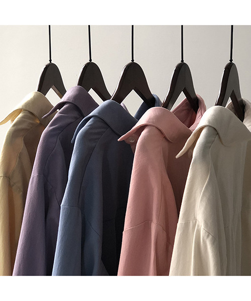 c.u.l（シーユーエル）の「【c.u.l:w】シンプルコットンカラーシャツ culw156（シャツ/ブラウス・レディース・パープル/イエロー/ブルー/ライトベージュ・M/L）」の15枚目の写真