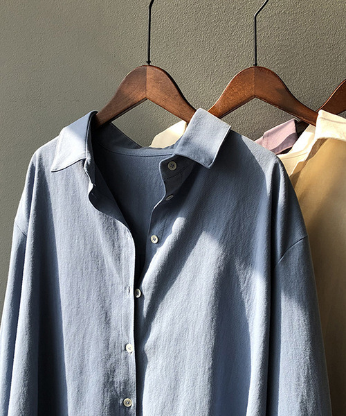 c.u.l（シーユーエル）の「【c.u.l:w】シンプルコットンカラーシャツ culw156（シャツ/ブラウス・レディース・パープル/イエロー/ブルー/ライトベージュ・M/L）」の21枚目の写真