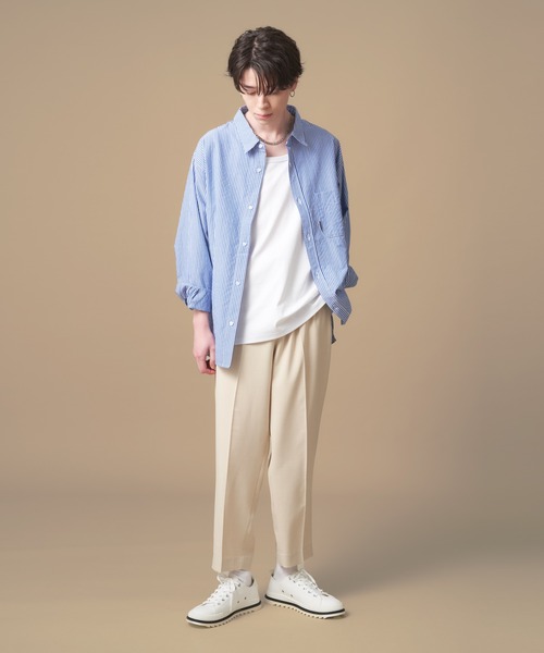 ADAMASTE（アダマスト）の「リネンタッチスリムテーパードスラックス（スラックス・メンズ・ブラック/オフホワイト・SMALL/MEDIUM/LARGE/X-SMALL）」の3枚目の写真