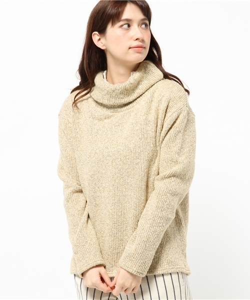 mystic（ミスティック）の「フリルオフタートル（ニット/セーター・レディース・グレー/ベージュ/チャコールグレー/ライトグレー・ﾌﾘ-）」の4枚目の写真