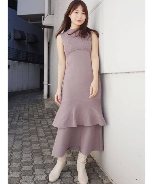 MERCURYDUO（マーキュリーデュオ）の「バックディティールボレロセットニットワンピース（ワンピース・レディース・ベージュ/オフホワイト/ピンク・FREE）」の10枚目の写真