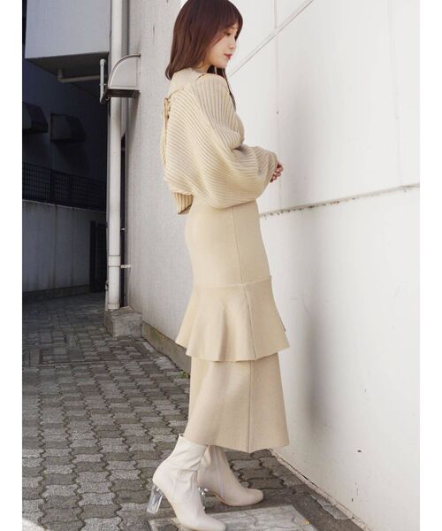 MERCURYDUO（マーキュリーデュオ）の「バックディティールボレロセットニットワンピース（ワンピース・レディース・ベージュ/オフホワイト/ピンク・FREE）」の19枚目の写真