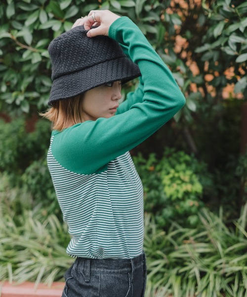 MILLER（ミラー）の「【Miller別注】ラグランボーダーチビT（Tシャツ/カットソー・レディース・ブラック/サックスブルー/グリーン/ブラウン・FREE）」の13枚目の写真