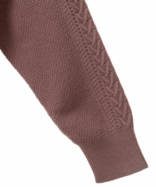 31 Sons de mode（トランテアン　ソン　ドゥ　モード）の「袖ケーブル切替カーディガン（カーディガン/ボレロ・レディース・オフホワイト/サックスブルー/ピンク・36）」の7枚目の写真