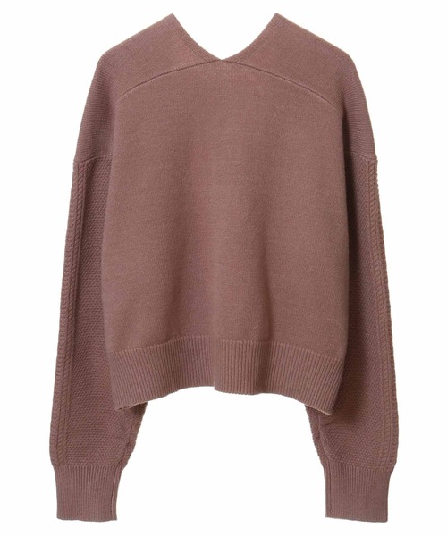 31 Sons de mode（トランテアン　ソン　ドゥ　モード）の「袖ケーブル切替カーディガン（カーディガン/ボレロ・レディース・オフホワイト/サックスブルー/ピンク・36）」の10枚目の写真