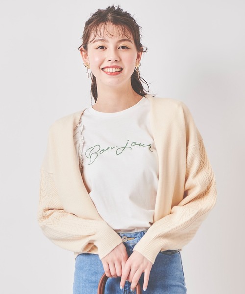 31 Sons de mode（トランテアン　ソン　ドゥ　モード）の「袖ケーブル切替カーディガン（カーディガン/ボレロ・レディース・オフホワイト/サックスブルー/ピンク・36）」の18枚目の写真