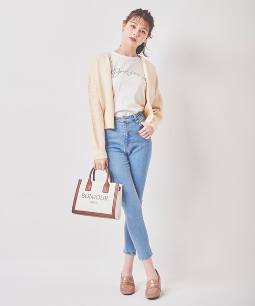 31 Sons de mode（トランテアン　ソン　ドゥ　モード）の「袖ケーブル切替カーディガン（カーディガン/ボレロ・レディース・オフホワイト/サックスブルー/ピンク・36）」の20枚目の写真