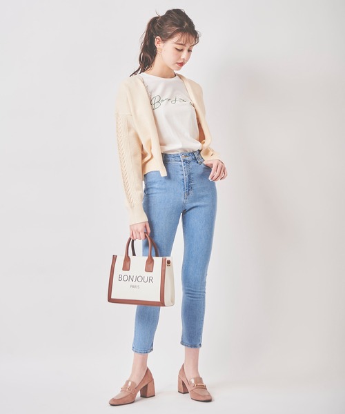 31 Sons de mode（トランテアン　ソン　ドゥ　モード）の「袖ケーブル切替カーディガン（カーディガン/ボレロ・レディース・オフホワイト/サックスブルー/ピンク・36）」の19枚目の写真