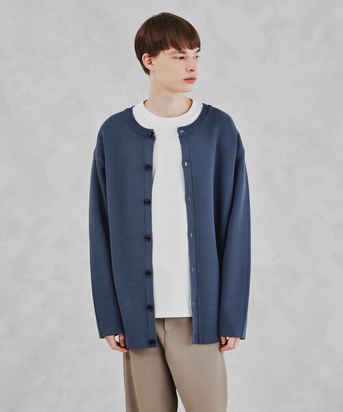 tk.TAKEO KIKUCHI（ティーケータケオキクチ）の「◆丸首2WAYニットカーデ（カーディガン/ボレロ・メンズ・グレー/ブラック/ブルー・02/03）」の3枚目の写真