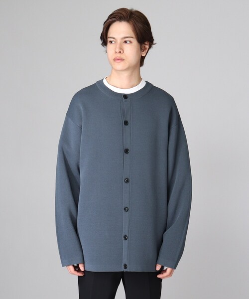 tk.TAKEO KIKUCHI（ティーケータケオキクチ）の「◆丸首2WAYニットカーデ（カーディガン/ボレロ・メンズ・グレー/ブラック/ブルー・02/03）」の5枚目の写真