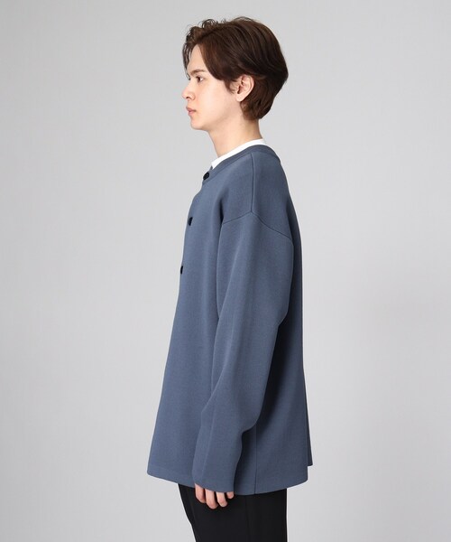 tk.TAKEO KIKUCHI（ティーケータケオキクチ）の「◆丸首2WAYニットカーデ（カーディガン/ボレロ・メンズ・グレー/ブラック/ブルー・02/03）」の6枚目の写真