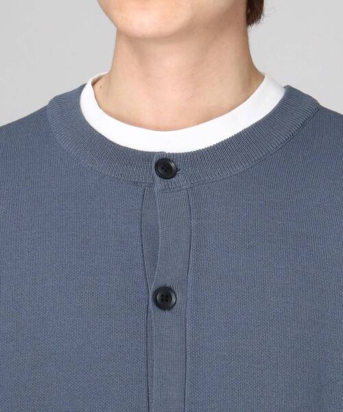 tk.TAKEO KIKUCHI（ティーケータケオキクチ）の「◆丸首2WAYニットカーデ（カーディガン/ボレロ・メンズ・グレー/ブラック/ブルー・02/03）」の8枚目の写真