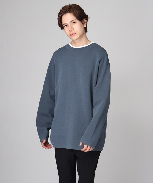 tk.TAKEO KIKUCHI（ティーケータケオキクチ）の「◆丸首2WAYニットカーデ（カーディガン/ボレロ・メンズ・グレー/ブラック/ブルー・02/03）」の16枚目の写真