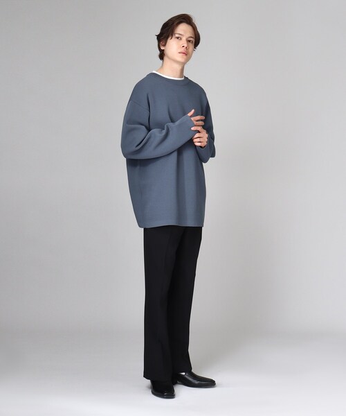 tk.TAKEO KIKUCHI（ティーケータケオキクチ）の「◆丸首2WAYニットカーデ（カーディガン/ボレロ・メンズ・グレー/ブラック/ブルー・02/03）」の18枚目の写真