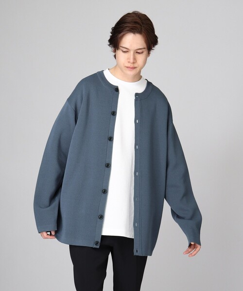 tk.TAKEO KIKUCHI（ティーケータケオキクチ）の「◆丸首2WAYニットカーデ（カーディガン/ボレロ・メンズ・グレー/ブラック/ブルー・02/03）」の21枚目の写真