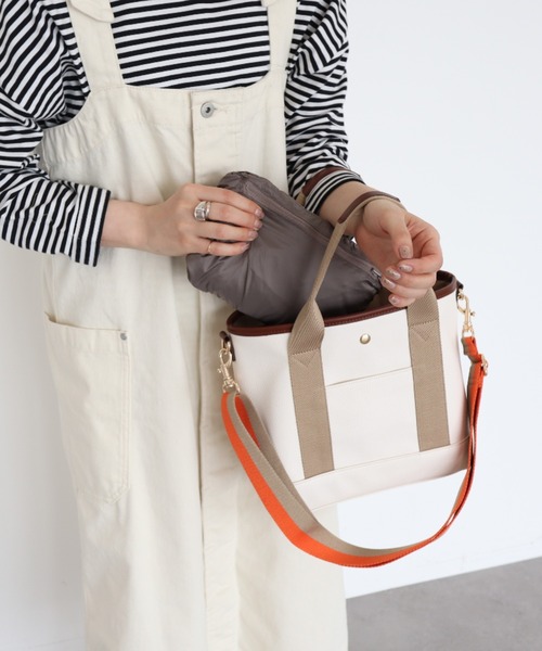 AMERICAN HOLIC（アメリカンホリック）の「【撥水加工】ポケッタブルナイロンパーカー（ナイロンジャケット・レディース・モカ/ネイビー・M/L）」の10枚目の写真