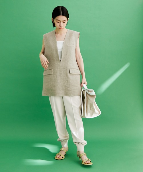 ADAM ET ROPE'(アダムエロペ)の「リサイクルジョグパンツ(その他パンツ・レディース・ブラック/キナリ・36/38)」の15枚目の写真