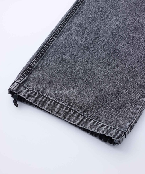 X-girl（エックスガール）の「CHEMICAL WASH DENIM EASY PANTS/ケミカルウォッシュ　デニムイージーパンツ（デニムパンツ・レディース・ブラック/インディゴブルー・S/XS/M）」の14枚目の写真