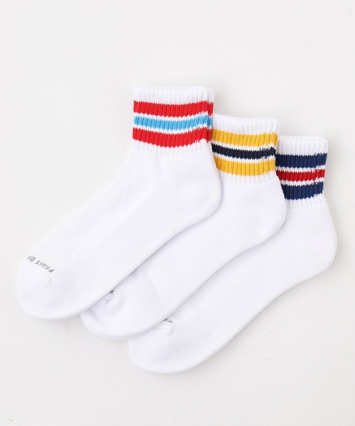 FRUIT OF THE LOOM(フルーツオブザルーム)の「【FRUIT OF THE LOOM】クウォーターソックス / 3PACK SET SOCKS(ソックス/靴下・メンズ・ホワイト系その他/ホワイト/ブラック・FREE)」の11枚目の写真