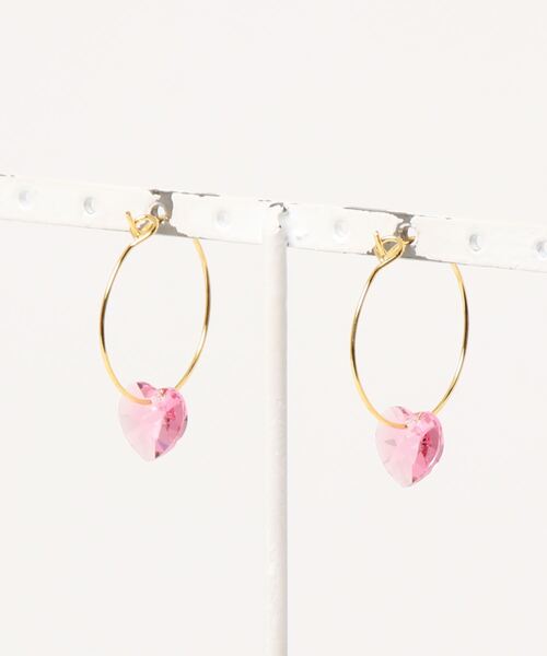 tone（トーン）の「【MUURABBTI】ハートのフープピアス(MA)（ピアス（両耳用）・レディース・その他/ローズ/レッド系その他・FREE）」の7枚目の写真