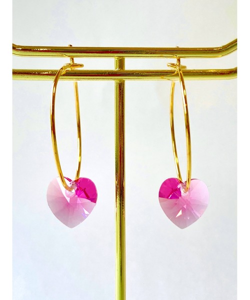 tone（トーン）の「【MUURABBTI】ハートのフープピアス(MA)（ピアス（両耳用）・レディース・その他/ローズ/レッド系その他・FREE）」の2枚目の写真
