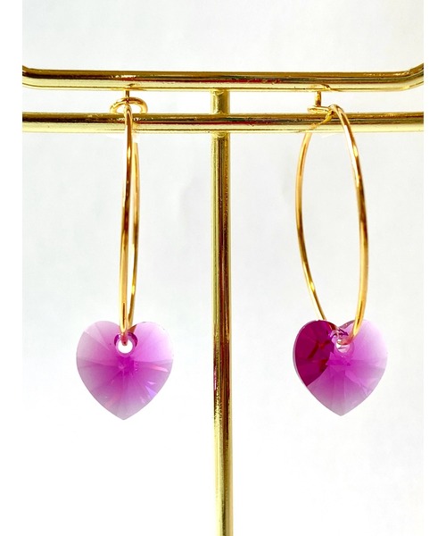 tone（トーン）の「【MUURABBTI】ハートのフープピアス(MA)（ピアス（両耳用）・レディース・その他/ローズ/レッド系その他・FREE）」の5枚目の写真