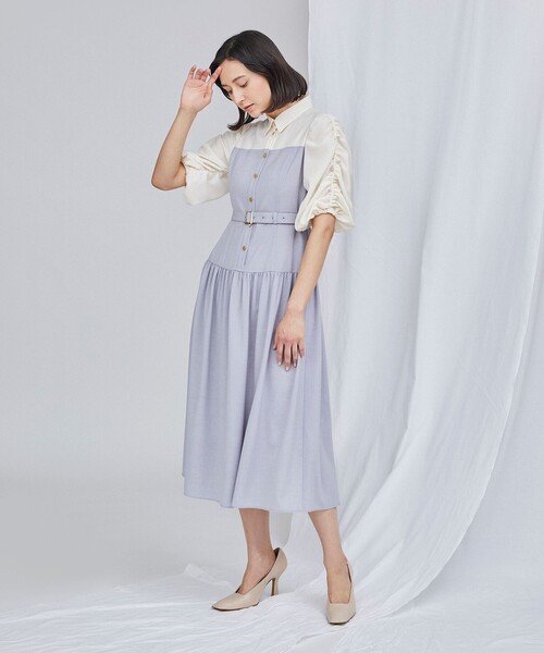 Diagram(ダイアグラム)の「【オンライン限定】バイカラーシャツワンピース(シャツワンピース・レディース・ラベンダー・38/36)」の1枚目の写真